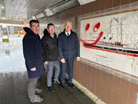 Bullring underpass, Greenock, before cleaning works and addition of new decorative panels.